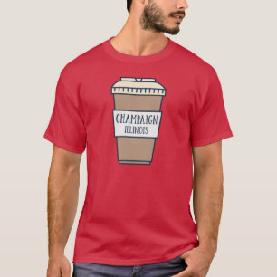 Champaign Illinois Cute Coffee Lovers T-Shirt
