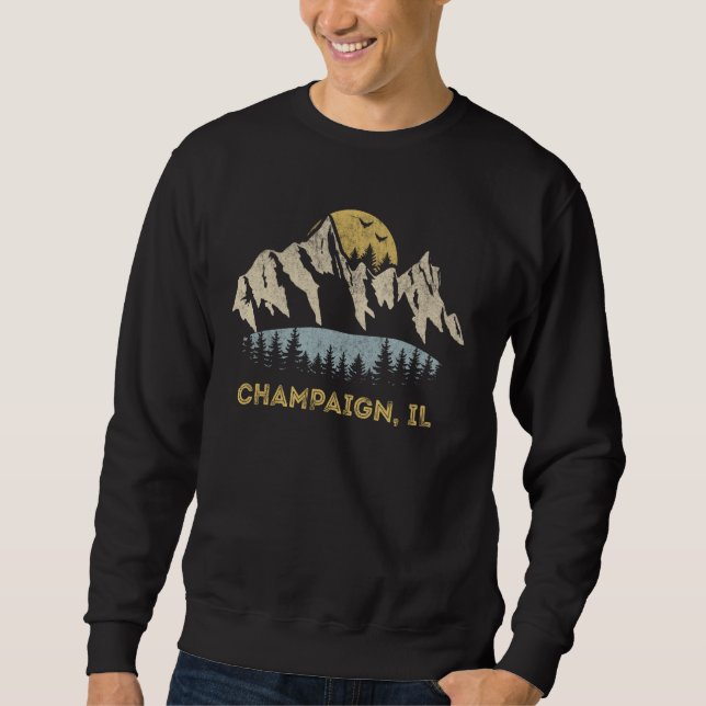 Champaign Illinois Mountain Sunset Sunrise IL Sweatshirt (Front)