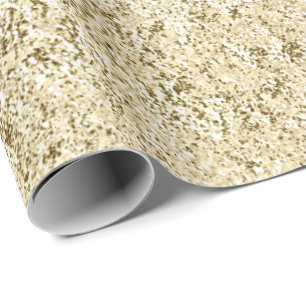 Champaigne Faux Gold Metallic Molten Abstract Wrapping Paper