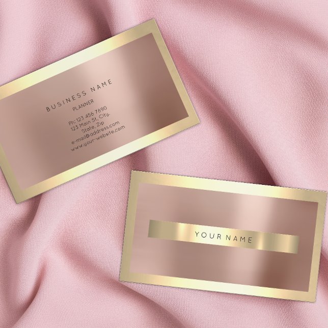 Champaigne Gold Frame Blush Rose Gold Minimal Business Card (Champaigne Gold Frame Blush Rose Gold Minimal Business Card)