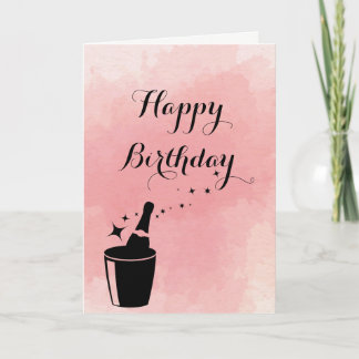 Champange & Rose Birthday Card