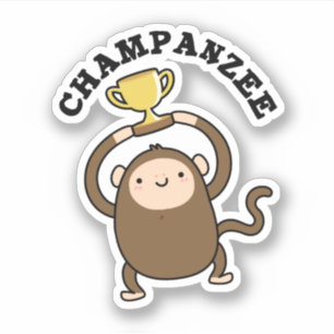 Champanzee Funny Champion Chimpanzee Pun
