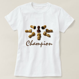 Champion chess pawns funny customisable T-Shirt
