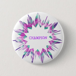CHAMPION :  Edit text replace with your own 6 Cm Round Badge