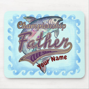 Champion Fishing Dad  custom name Mouse Mat