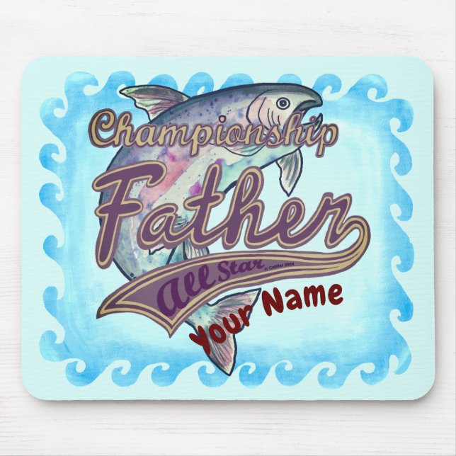 Champion Fishing Dad  custom name Mouse Mat (Front)