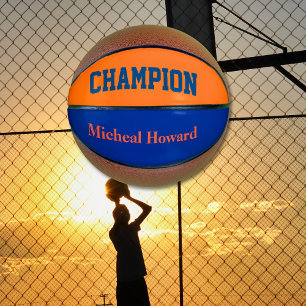 champion in dark blue and orange basketball
