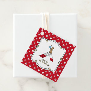 Champion king of the mountain dog agility funny favour tags