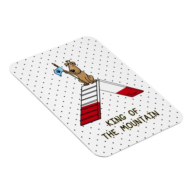 Champion king of the mountain dog agility funny magnet (Right Side)