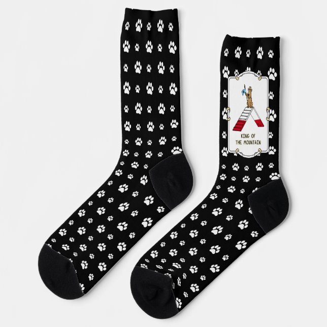 Champion king of the mountain dog agility funny socks (Left)