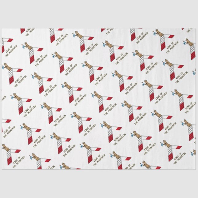 Champion king of the mountain dog agility funny tissue paper (Front)