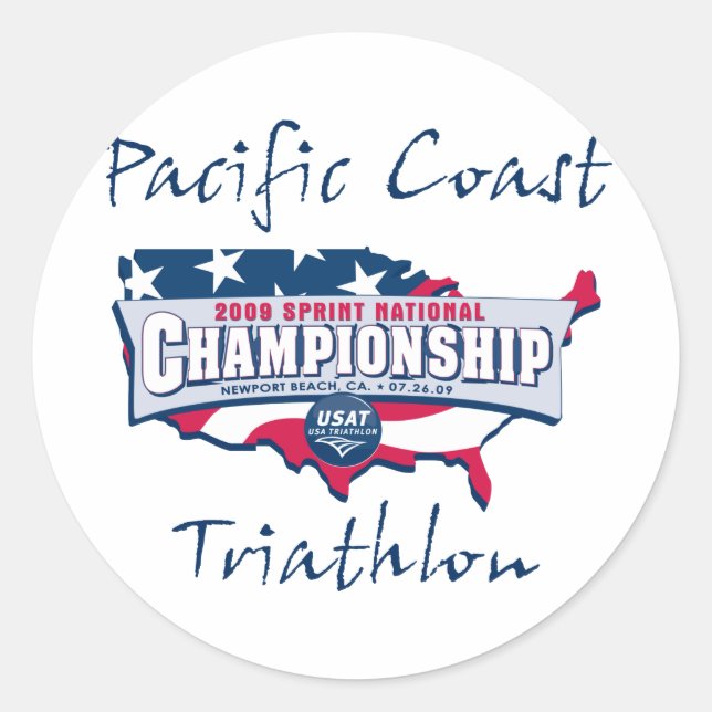 Champion Logo Classic Round Sticker (Front)