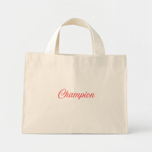 Champion Mindset Motivational Typography T-Shirt Mini Tote Bag
