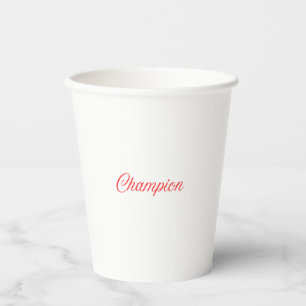 Champion Mindset Motivational Typography T-Shirt Paper Cups
