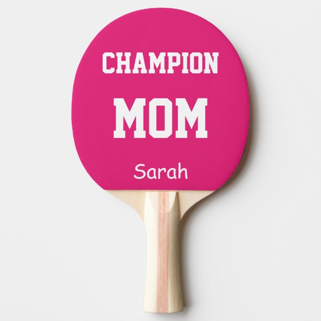 Champion Mum Name Personalised Ping Pong Paddle (Front)