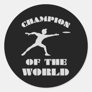 Champion Of The World . Disc Golf Frisbee Golf . Classic Round Sticker