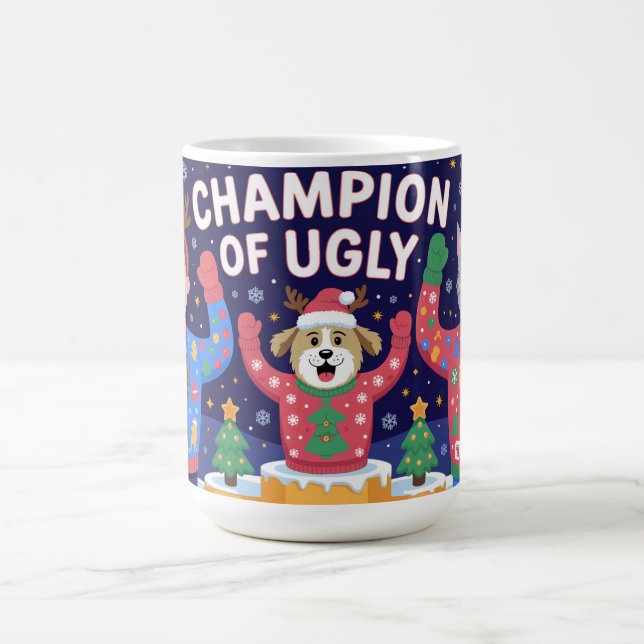 Champion of Ugly Christmas Sweater  Coffee Mug (Center)