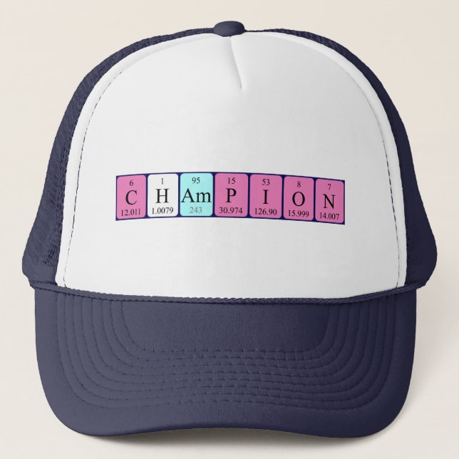 Champion periodic table name hat (Front)