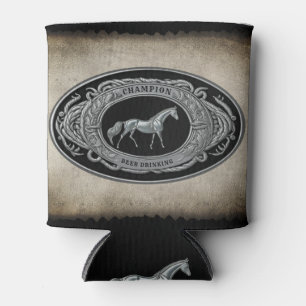 Champion Rodeo Beer Drinking Country Western Belt  Can Cooler