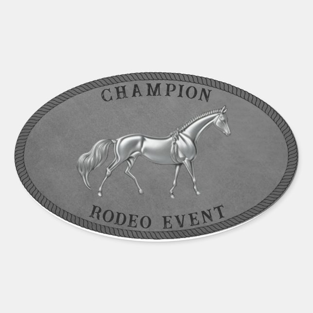 Champion Rodeo Events Country Western Buckle    Oval Sticker (Front)