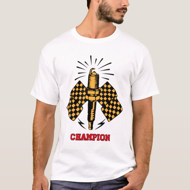 champion spark plug T-Shirt (Front)