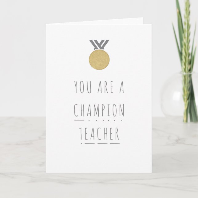 Champion Teacher Phonics Greeting Card (Front)