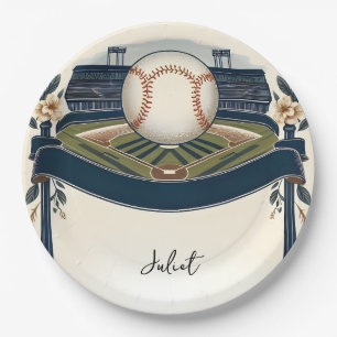 Champion Team Ball Field Baseball Bridal Shower Paper Plate