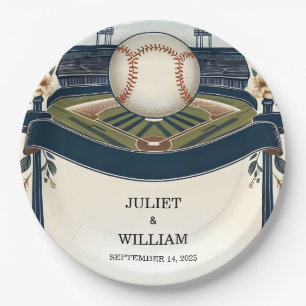 Champion Team Ball Field Pitch Baseball Wedding Paper Plate
