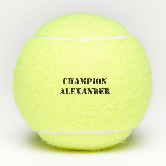 Champion with customisable name tennis balls (Front)