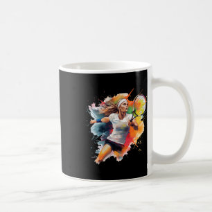 Champion's Focus – Female Tennis Player In Action Coffee Mug