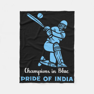 Champions In Blue Pride Of India Indian Cricket Pl Fleece Blanket