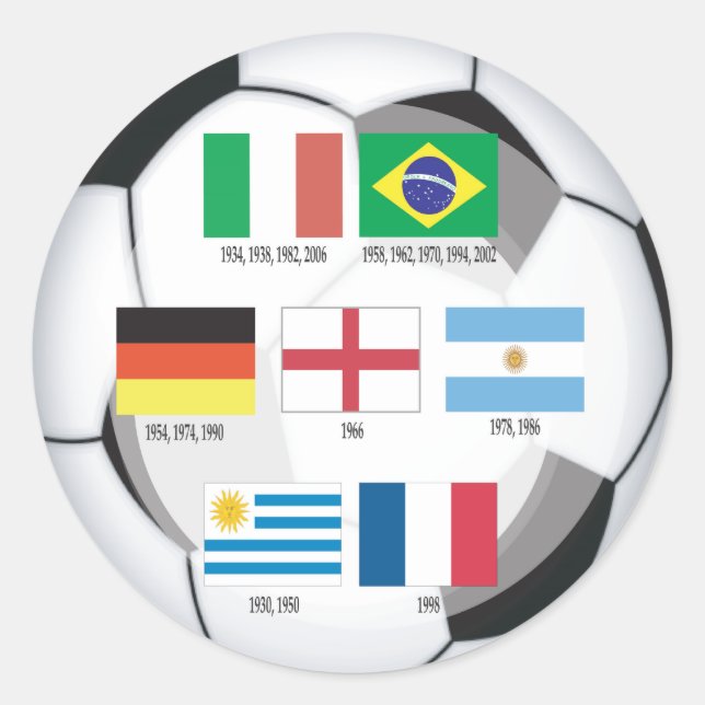 Champions of  World Cup Classic Round Sticker (Front)