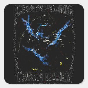 Champions Train Daily – Elite Athlete Gym Square Sticker