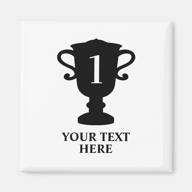 Champion's trophy award custom fridge magnet (Front)