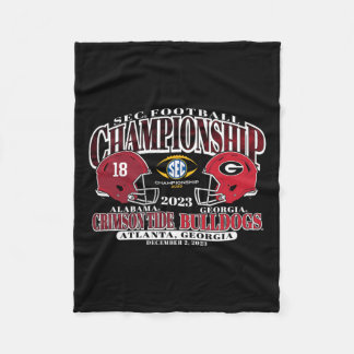 Championship 2023 Alabama V Georgia Football Black Fleece Blanket