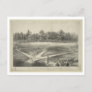 Championship Baseball, 1866, by Currier & Ives Postcard