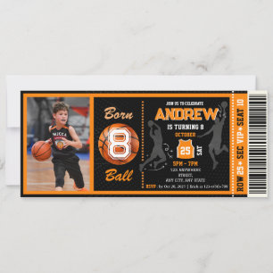 Championship Basketball Birthday Ticket with image Invitation