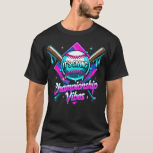 Championship Vibes Baseball Softball Dripping Desi T-Shirt