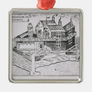 Champlain's View of Quebec Metal Tree Decoration