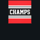 CHAMPS Bright Red Black White Racing Stripes Canvas Print<br><div class="desc">This sporty,  athletic design features bold CHAMPS text inside a highlighted black and white horizontal racing stripes against bright red outer stripes.  The text in this design can be personalised.</div>