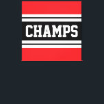 CHAMPS Bright Red Black White Racing Stripes Canvas Print<br><div class="desc">This sporty,  athletic design features bold CHAMPS text inside a highlighted black and white horizontal racing stripes against bright red outer stripes.  The text in this design can be personalised.</div>