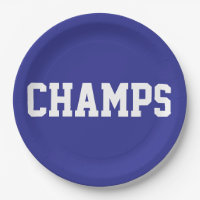 CHAMPS Fun Sporty White Text On Deep Blue
