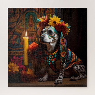 Chamuco Dog in an Altar for Day of the Dead Jigsaw Puzzle