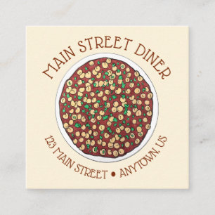 Chana Masala Chole Indian Food Chickpea Dish Square Business Card