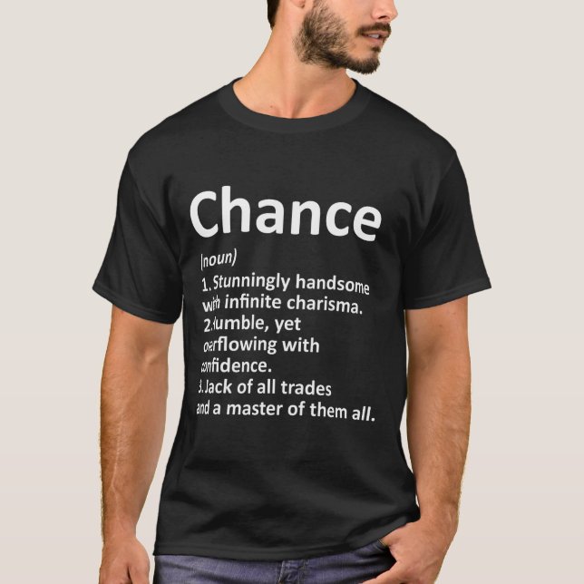 Chance Definition Personalised Name Funny Birthday T-Shirt (Front)