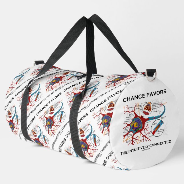 Chance Favours The Intuitively Connected Neuron Duffle Bag (Left Corner)