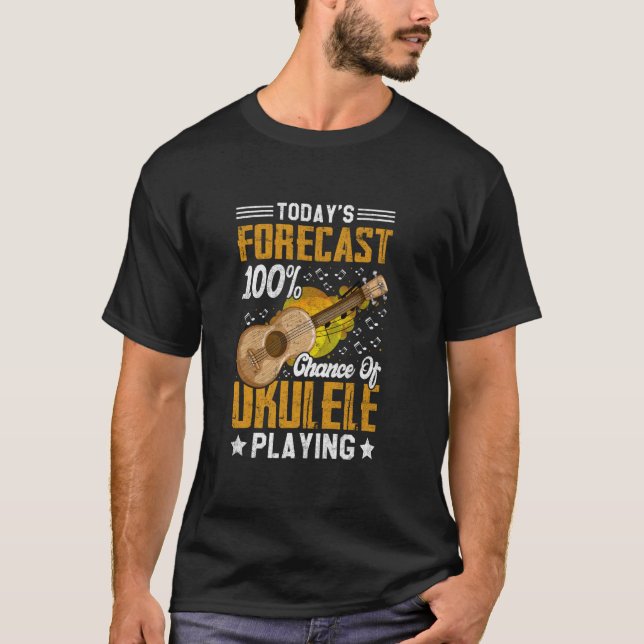 Chance Of Ukulele Playing Funny Ukulele Player T-Shirt (Front)