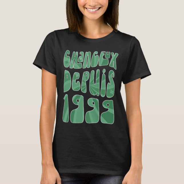 Chanceux Depuis 1999 24 Ans Anniversaire St Patric T-Shirt (Front)
