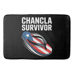 Chancla Survivor Funny Spanish Joke Bath Mat