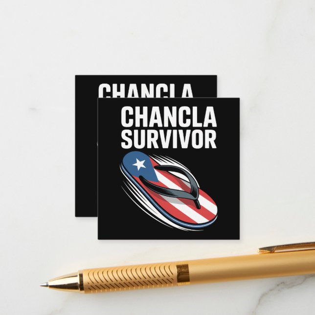 Chancla Survivor Funny Spanish Joke Enclosure Card (Front/Back In Situ)